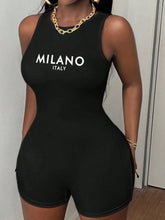 Casual Knit Women's Round Neck Thick Strap Short Jumpsuit